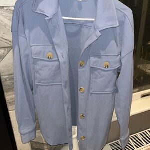 Hippie Rose Soft Blue Button Down Shirt